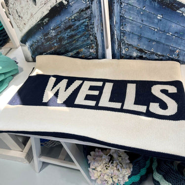 Striped Knit Throw, Wells Maine
